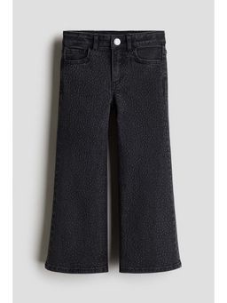 H&M - Girls Black Rhinestone-Embellished Wide Leg Jeans