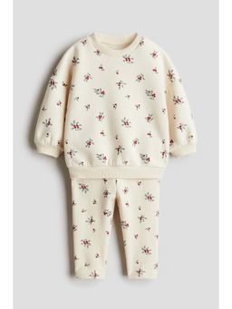 H&M - Girls White 2-Piece Sweatshirt And Leggings Set