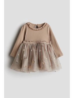 H&M - Girls Beige Tulle-Skirt Dress