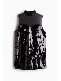 H&M - Women Black Sequined Mini Dress