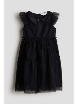 H&M - Girls Black Pleated Tulle Dress