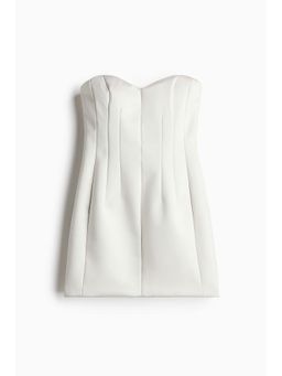 H&M - Women White Bandeau Mini Dress