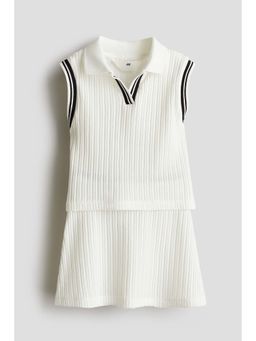 H&M - Girls White 2-Piece Rib-Knit Set