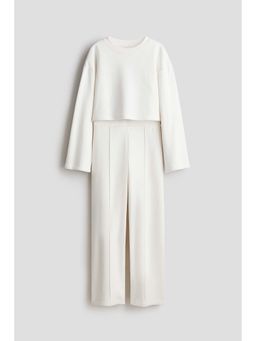H&M - Girls White 2-Piece Sweatshirt Set
