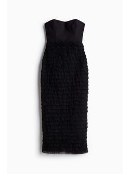 H&M - Women Black Tulle-Skirt Bandeau Dress