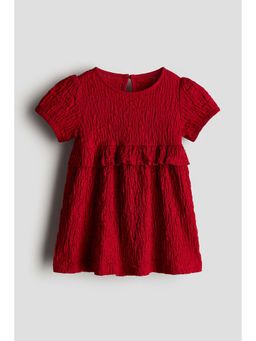 H&M - Girls Red Crinkled Jersey Dress