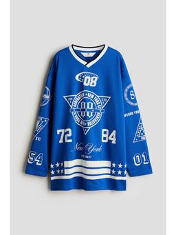H&M - Boys Blue Long-Sleeved Hockey Shirt