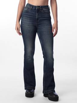 ONLY - Women Dark Blue Washed Flared Jeans