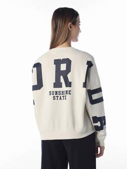ONLY - Women Beige Printed Oversized Sweatshirt