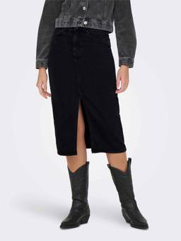 ONLY - Women Black Washed Denim Skirt
