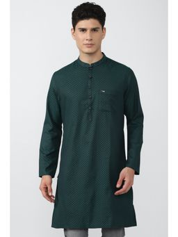 Peter England - Men Green Print Casual Kurta