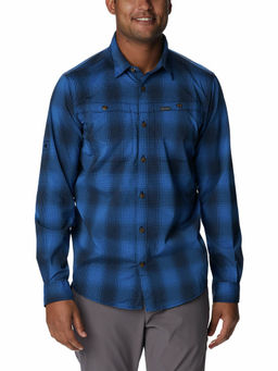 Columbia - Mens Blue Omni-Shield Newton Ridge II Plaid Long Sleeve Shirt