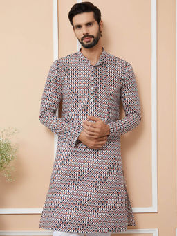 See Designs - Multi-Color Printed Pure Cotton Straight Kurta