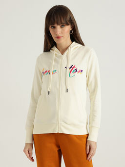 United Colors of Benetton - Hooded Neck Typography Front Open Logo Branding Hoodie