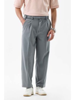 Snitch - Men Grey Solid Casual Trouser