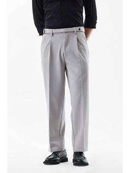 Snitch - Men Grey Solid Formal Trouser