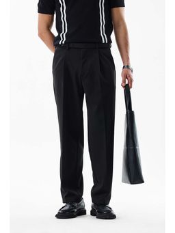 Snitch - Men Black Solid Casual Trouser