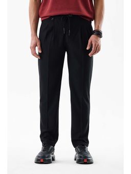 Snitch - Men Black Self Design Trackpant