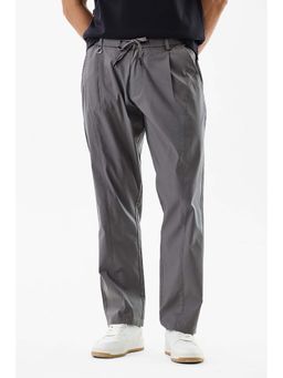 Snitch - Men Grey Solid Casual Trouser