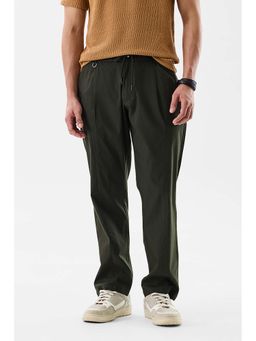 Snitch - Men Green Solid Casual Trouser
