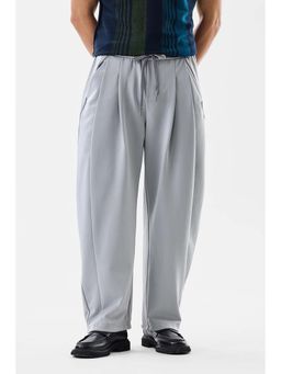 Snitch - Men Grey Solid Casual Trouser