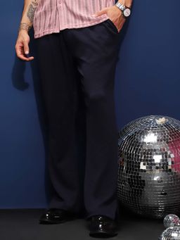 Campus Sutra - Men Black Solid Casual Trouser