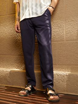 Campus Sutra - Men Purple Solid Casual Trouser