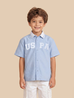 U.S. POLO ASSN. - Blue Graphic Cotton Regular Shirt