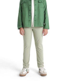 RARE ONES - Green Solid Polyester Blend Regular Trouser