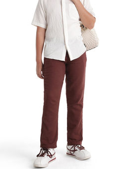 RARE ONES - Rust Solid Cotton Regular Trouser