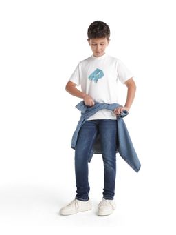 RARE ONES - Blue Solid Cotton Blend Slim Jeans