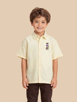U.S. POLO ASSN. - Yellow Solid Cotton Boxy Shirt