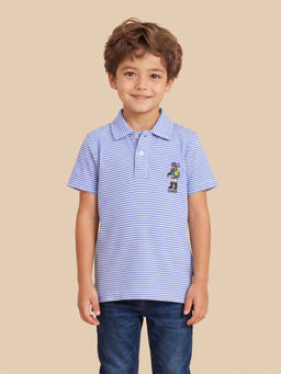 U.S. POLO ASSN. - Blue Stripes Cotton Regular Polo T-Shirt