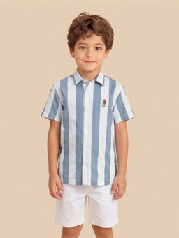 U.S. POLO ASSN. - Blue Stripes Cotton Regular Shirt