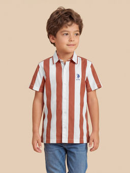 U.S. POLO ASSN. - Rust Stripes Cotton Regular Shirt