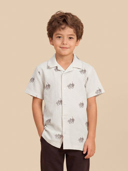 U.S. POLO ASSN. - White Embroidered Cotton Regular Shirt