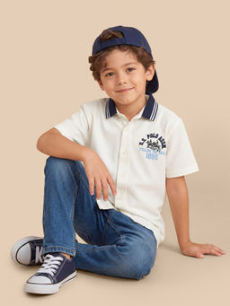 U.S. POLO ASSN. - White Colorblock Cotton Regular Shirt
