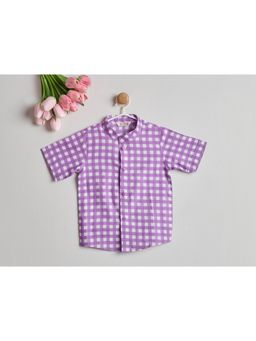 Nino By Vani Mehta - Purple Checks Cotton Regular Shirt