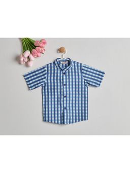 Nino By Vani Mehta - Blue Checks Cotton Regular Shirt