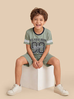 U.S. POLO ASSN. - Green Printed Cotton Regular T-Shirt