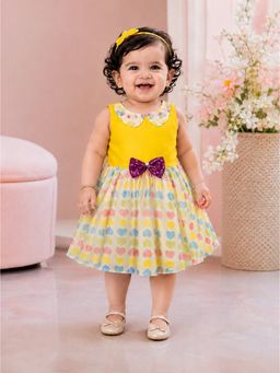PSPeaches - Yellow Printed Taffeta A-Line Dress