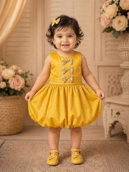 PSPeaches - Yellow Solid Taffeta A-Line Dress