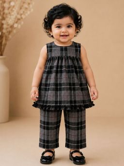 PSPeaches - Black Checks Cotton Regular Co-Ord Set