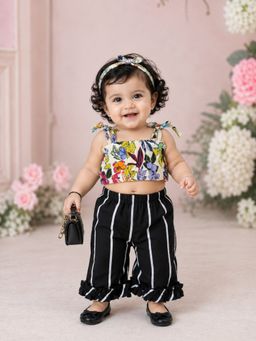 PSPeaches - Black Floral Rayon Regular Co-Ord Set