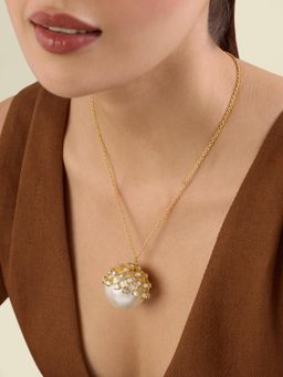 Isharya - Limelight Pearl Necklace Long Necklace 18Kt Gold Plated