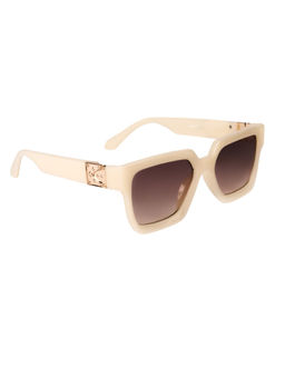 Spiky - White Frame Grey Lense UV Protected Lens Square Sunglasses