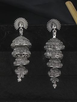 Anika's Creations - Designer Silver Plated Party Wear 5 Floor Jhumka Earring