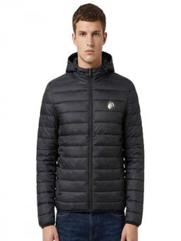 Cavalli Class - Black Hooded Logo Puffer Jacket