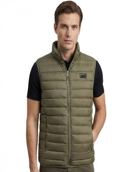 Cavalli Class - Olive Logo Patch Puffer Vest