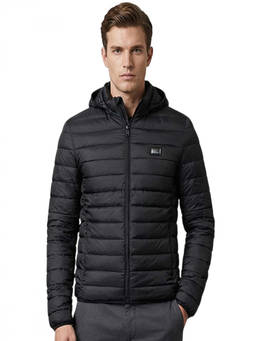Cavalli Class - Black Logo Patch Quilted Jacket
